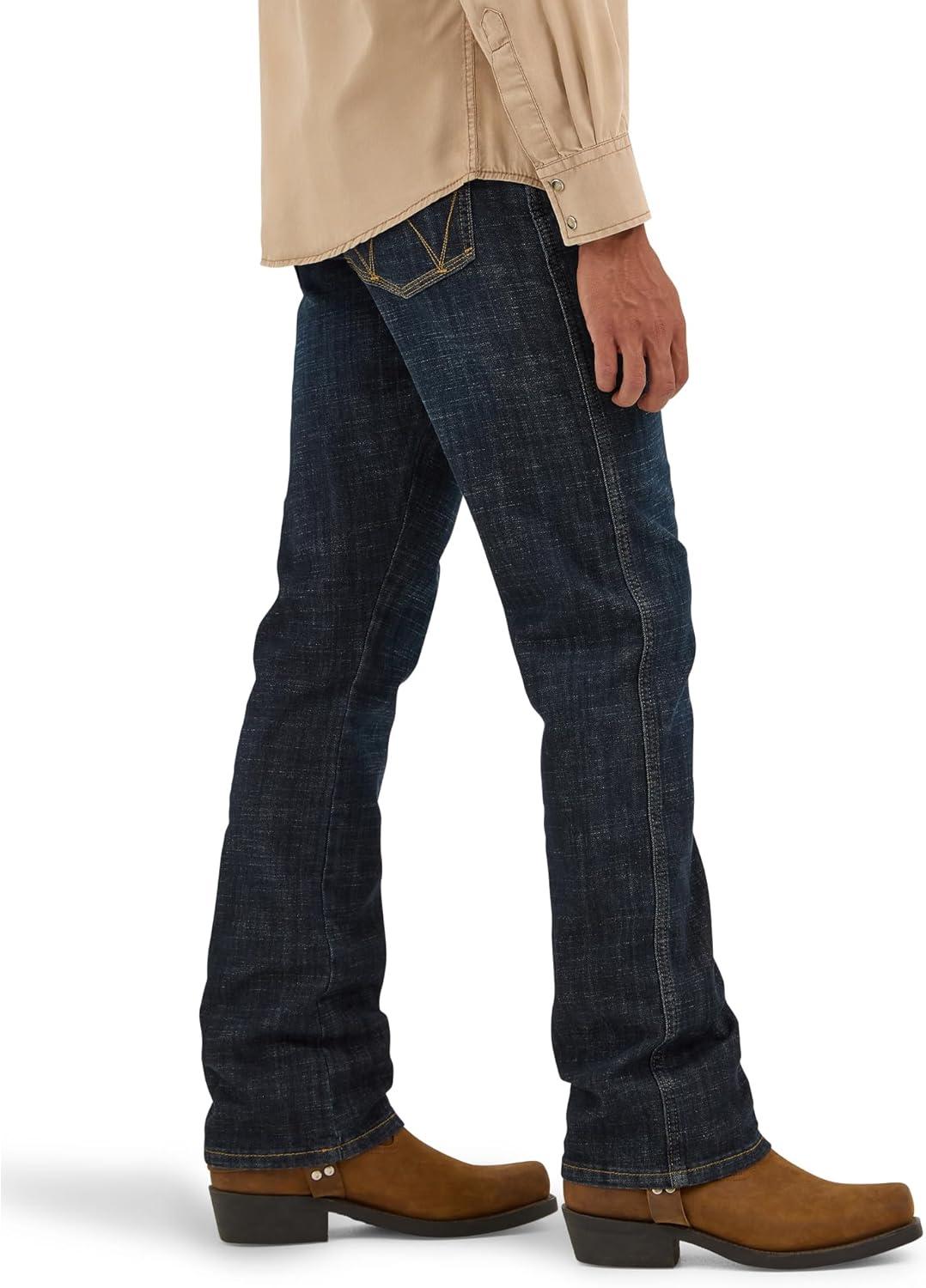 imageWrangler Mens Retro Slim Fit Boot Cut JeanDax