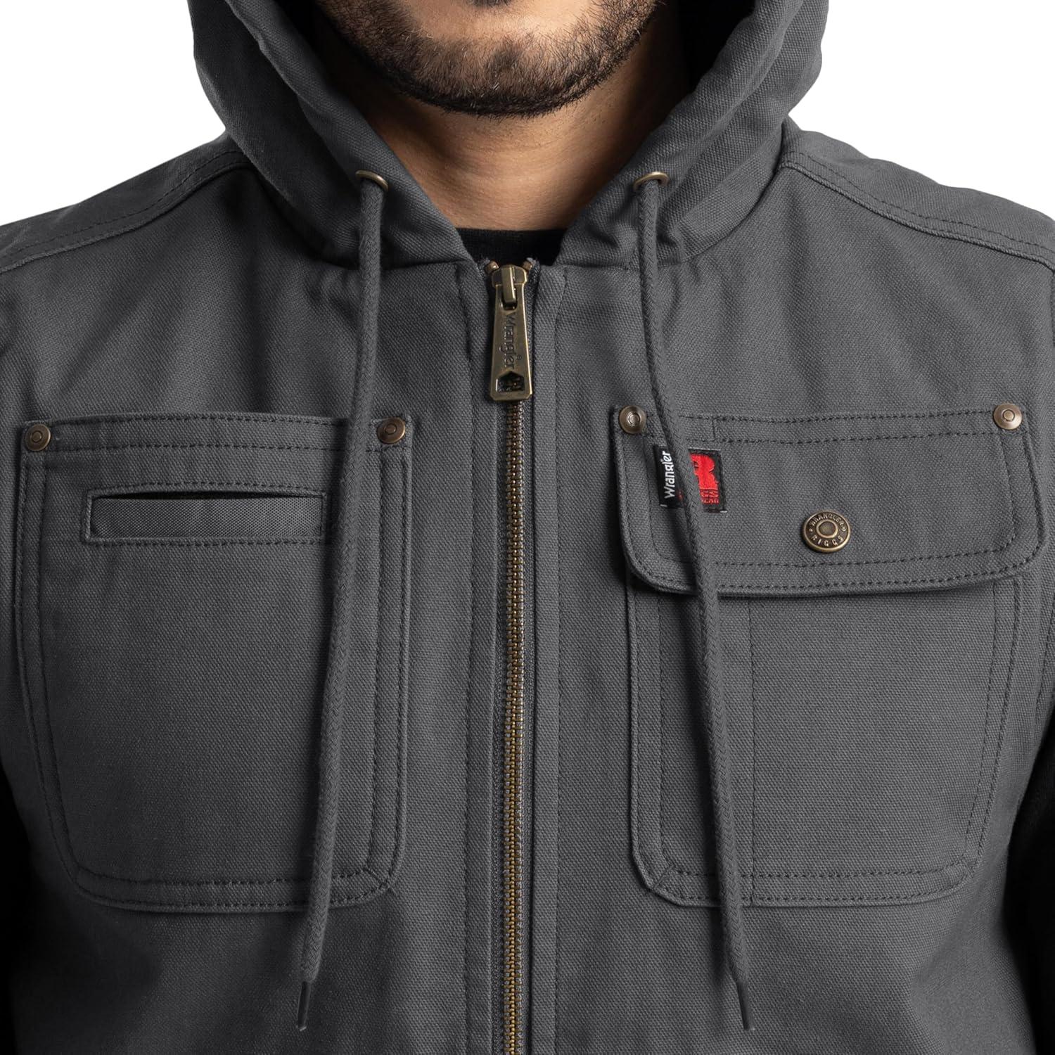 imageWrangler Mens Sherpa Lined Vest With HoodAsphalt