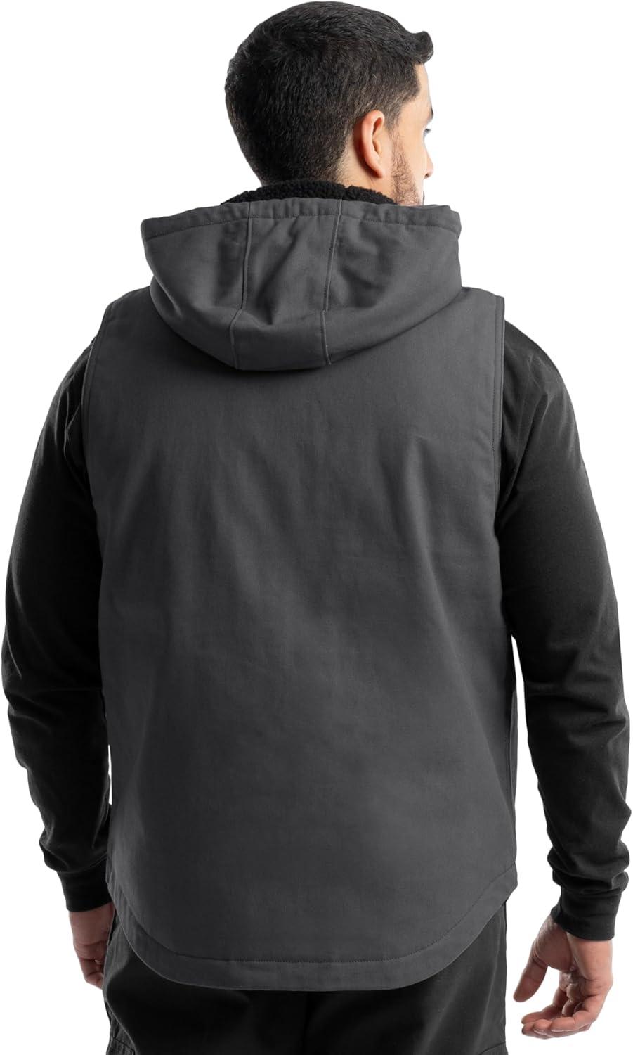 imageWrangler Mens Sherpa Lined Vest With HoodAsphalt