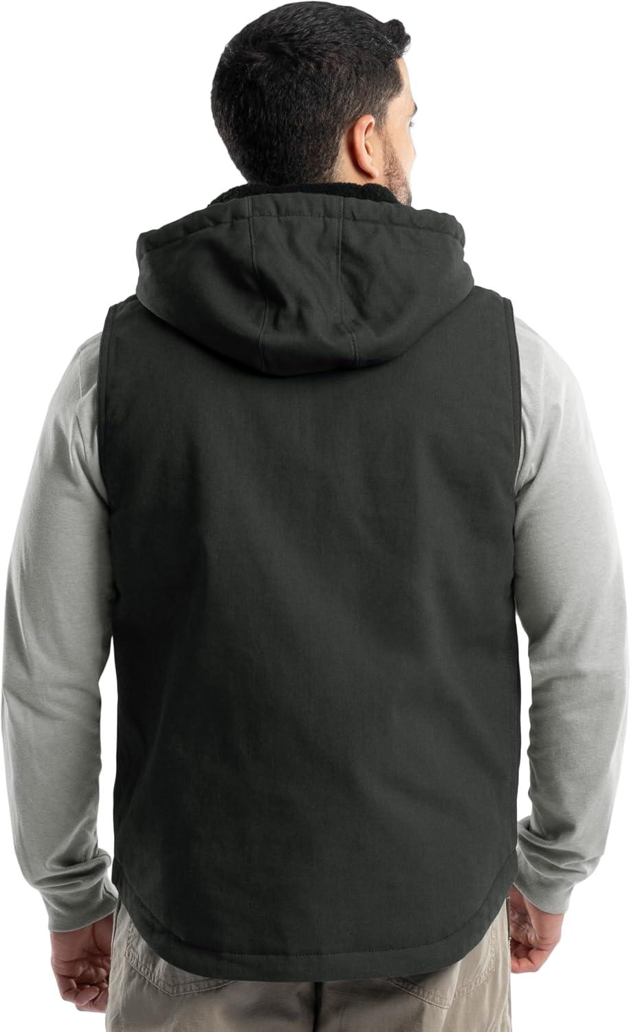 imageWrangler Mens Sherpa Lined Vest With HoodBlack