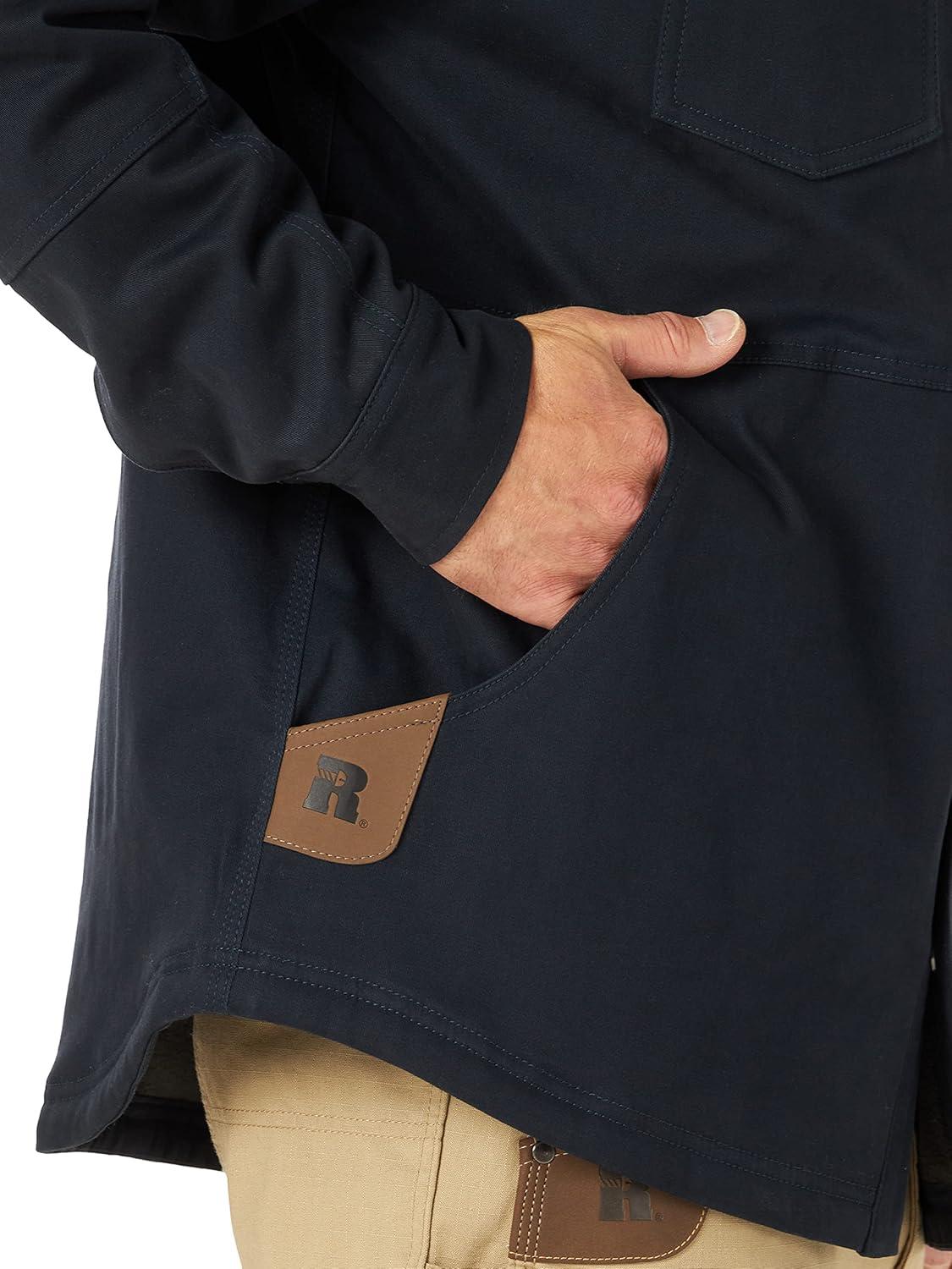 imageWrangler Mens Tough Layers Twill Shirt Work JacketDark Navy