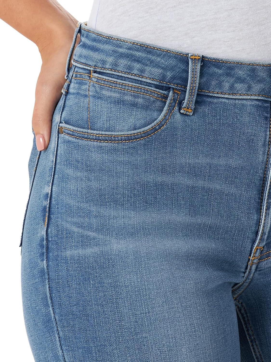 imageWrangler Womens High Rise True Straight Fit JeanRocky