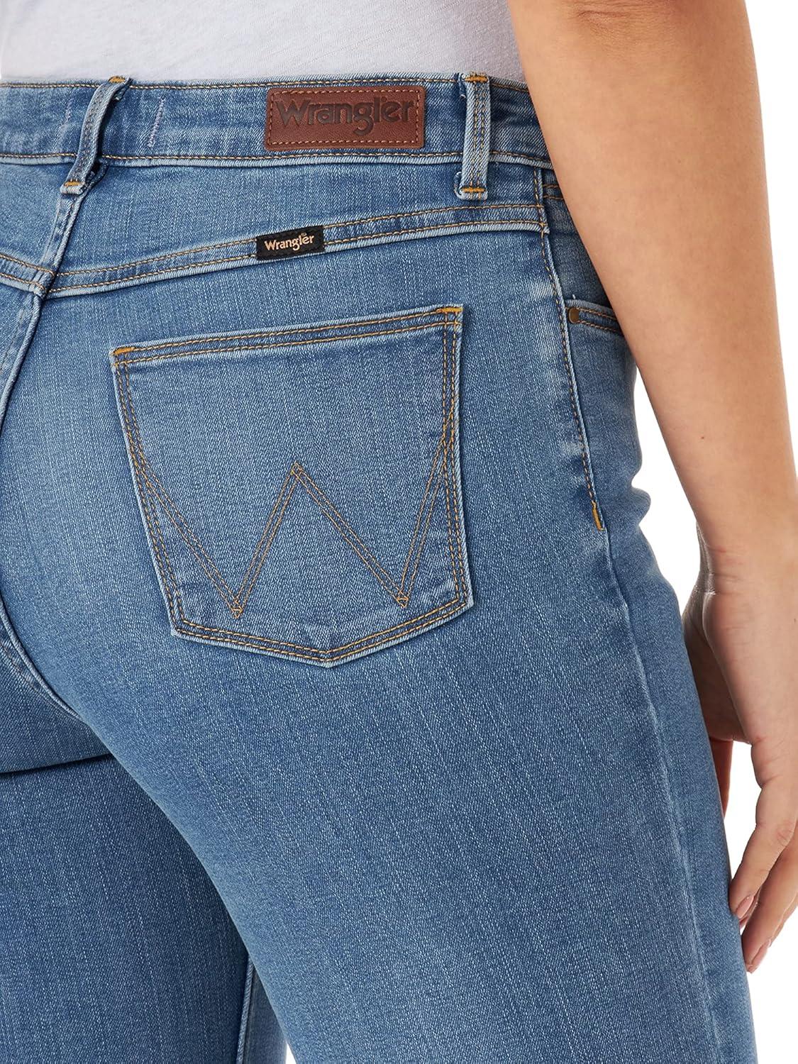 imageWrangler Womens High Rise True Straight Fit JeanRocky