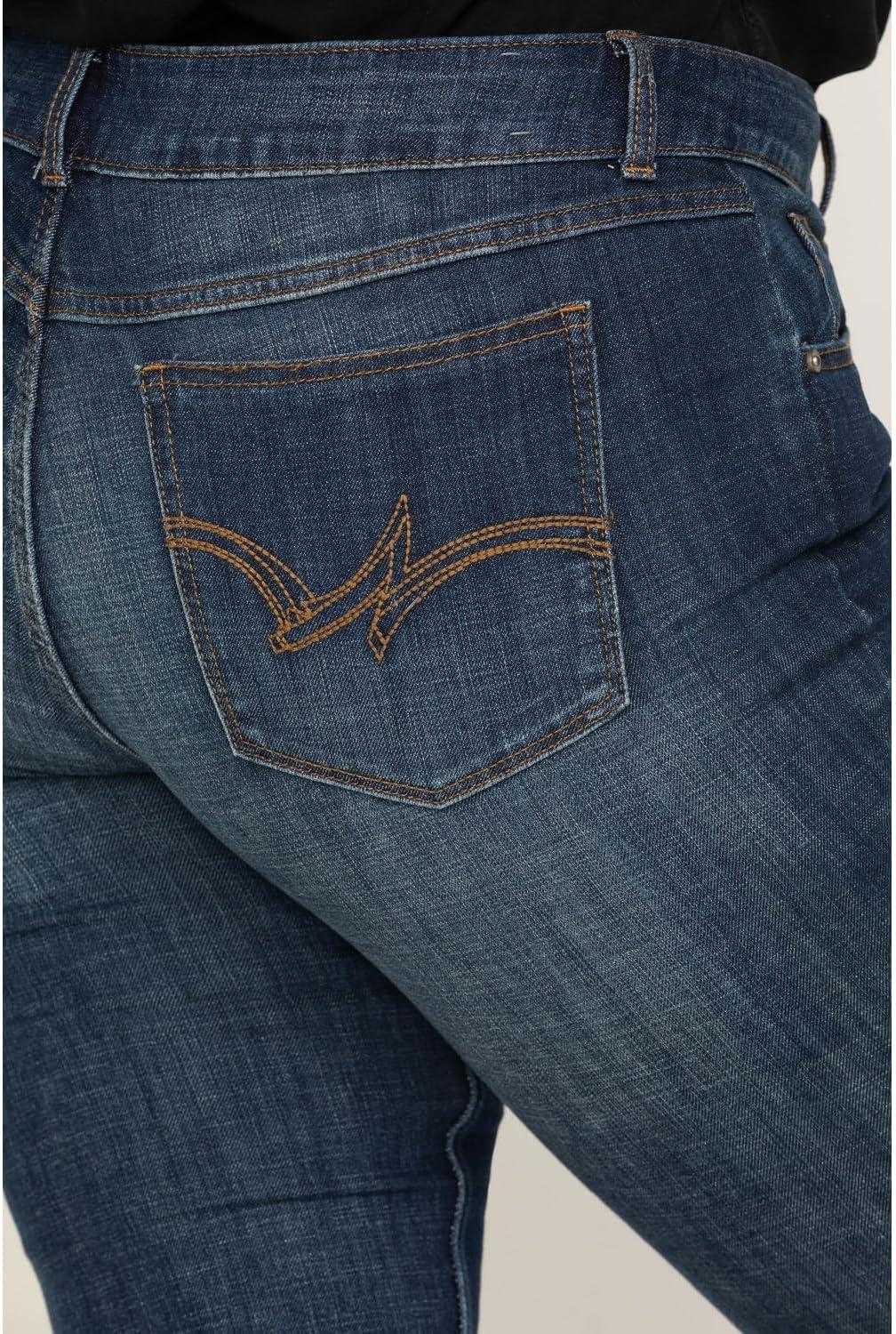 imageWrangler Womens Premium Patch Mae Sits Above Hip JeanMedium Blue