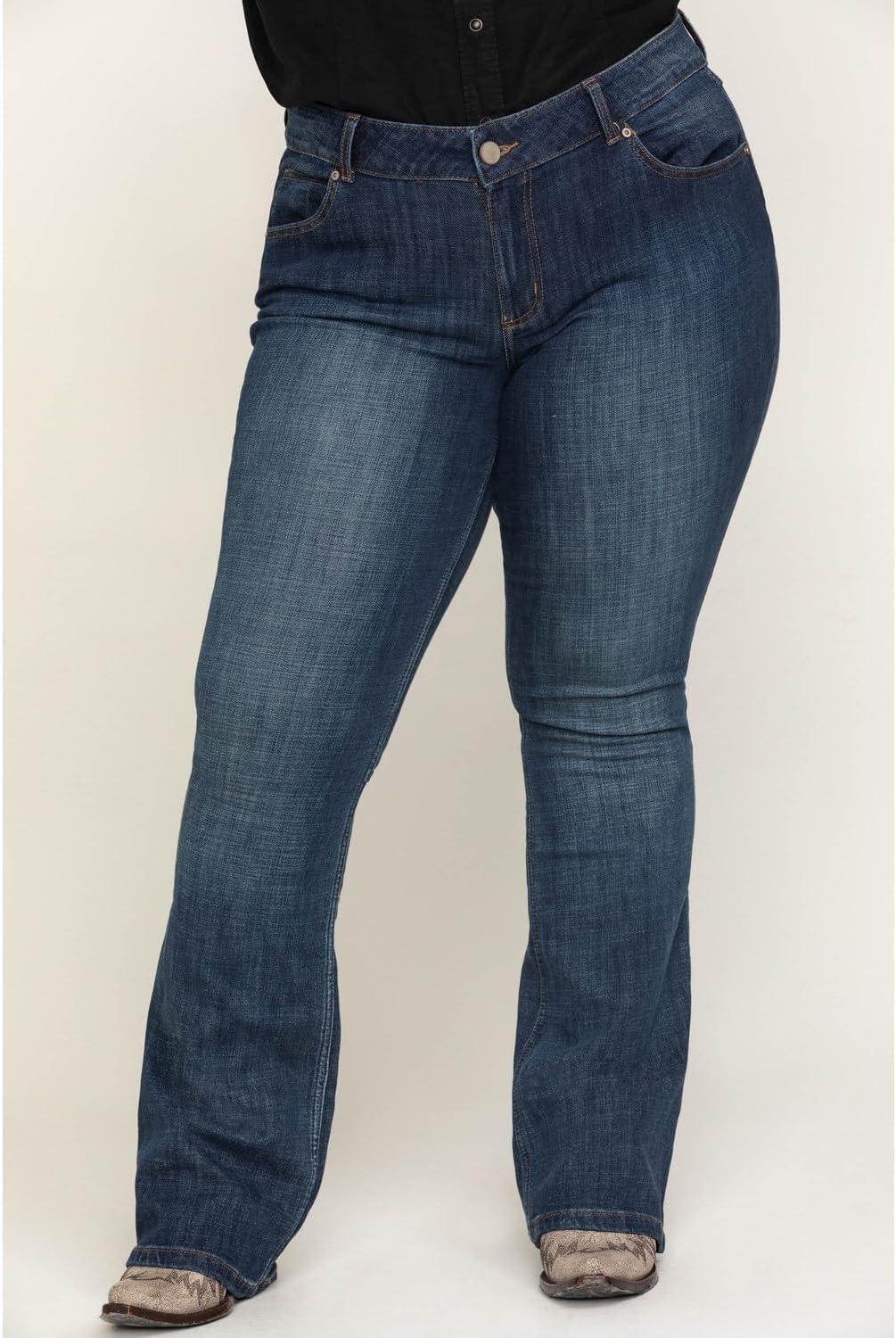 imageWrangler Womens Premium Patch Mae Sits Above Hip JeanMedium Blue