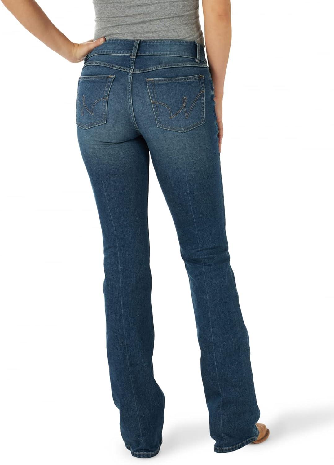 imageWrangler Womens Western Mid Rise Stretch Boot Cut JeanHelen