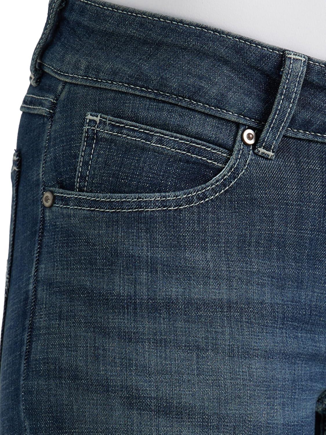 imageWrangler Womens Western Mid Rise Stretch Boot Cut JeanNavy