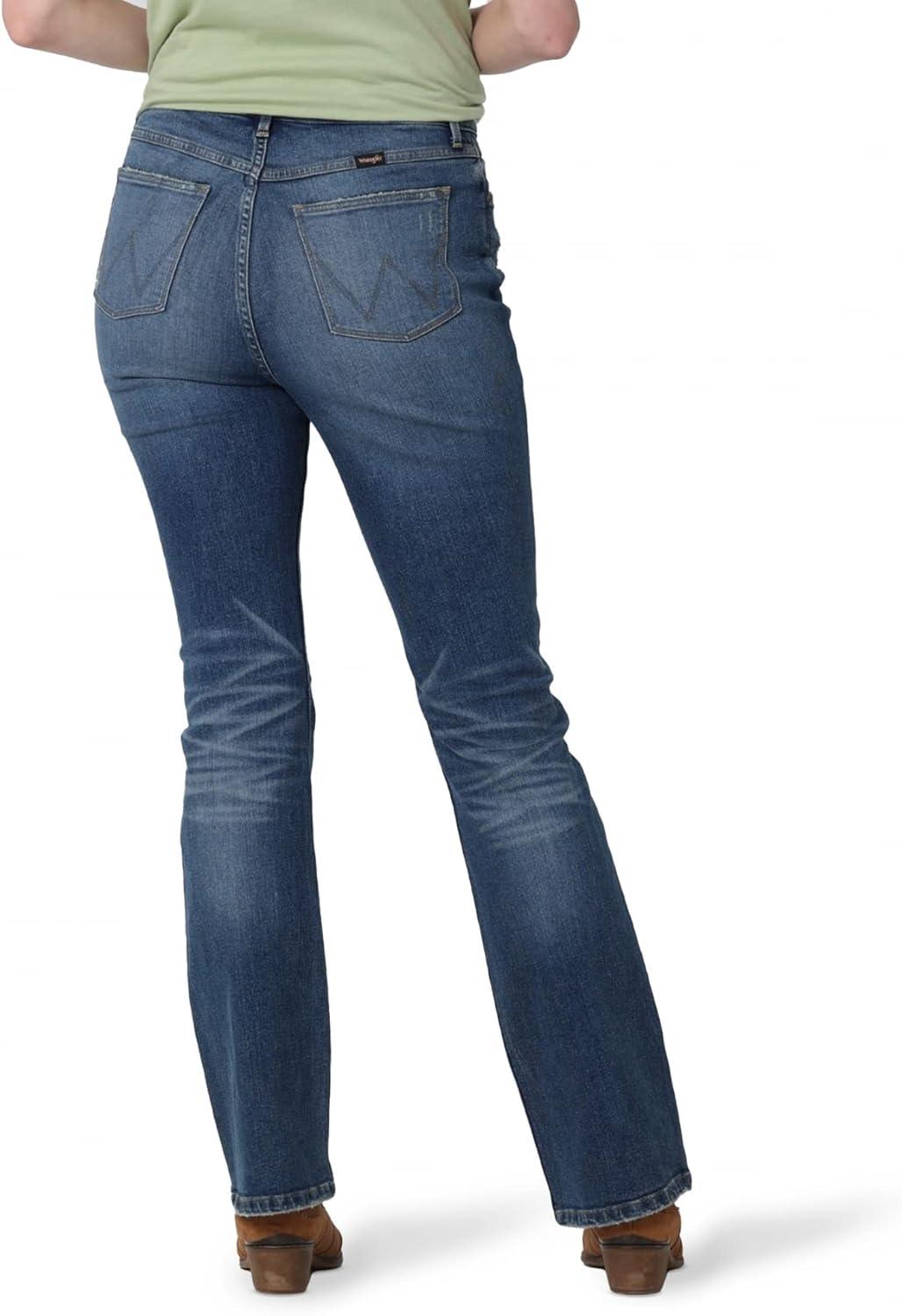 imageWrangler Womens Womens High Rise Bold Boot JeanDirt Road