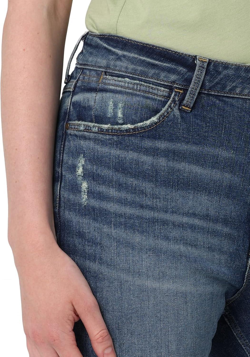 imageWrangler Womens Womens High Rise Bold Boot JeanDirt Road