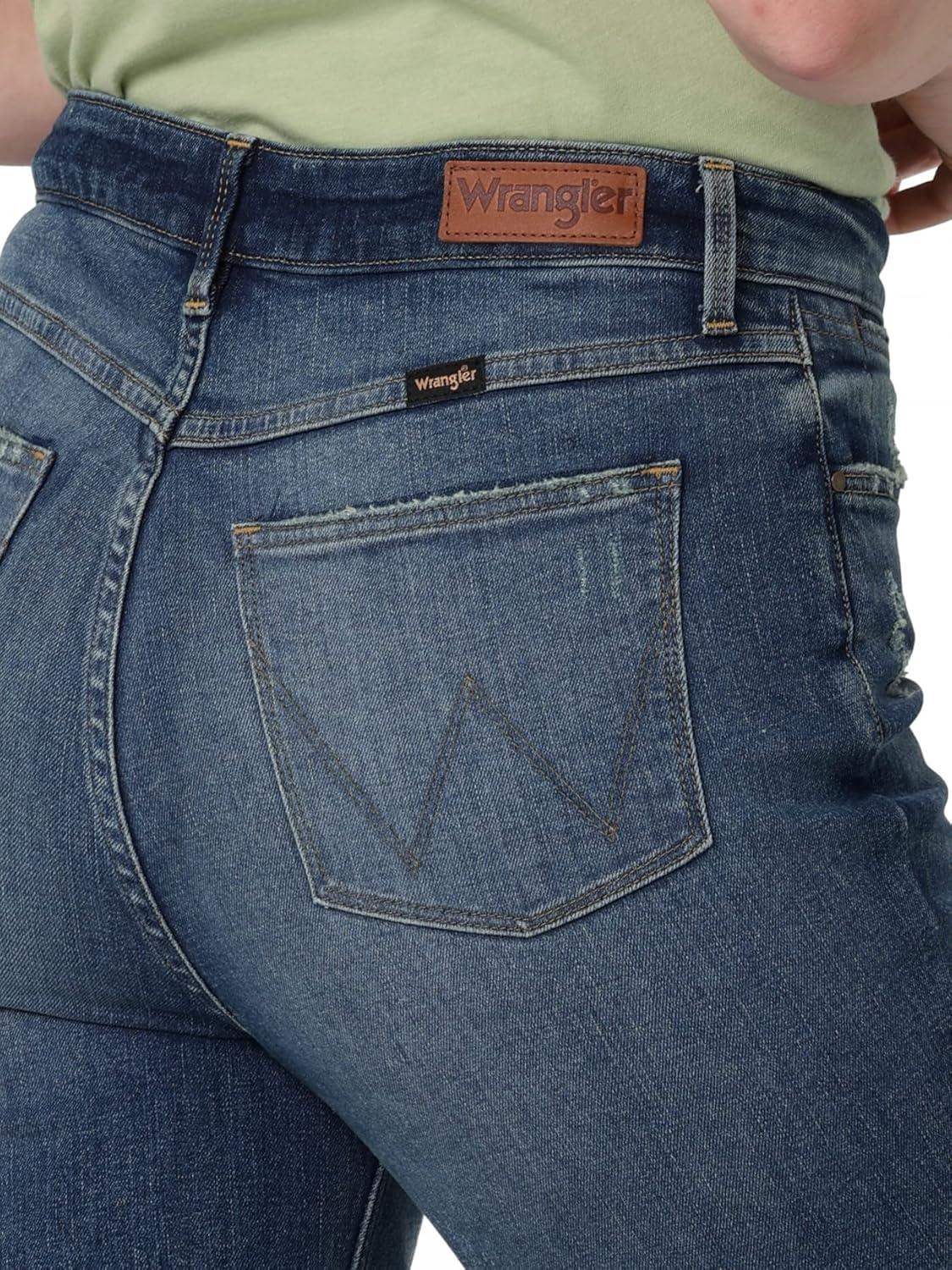 imageWrangler Womens Womens High Rise Bold Boot JeanDirt Road