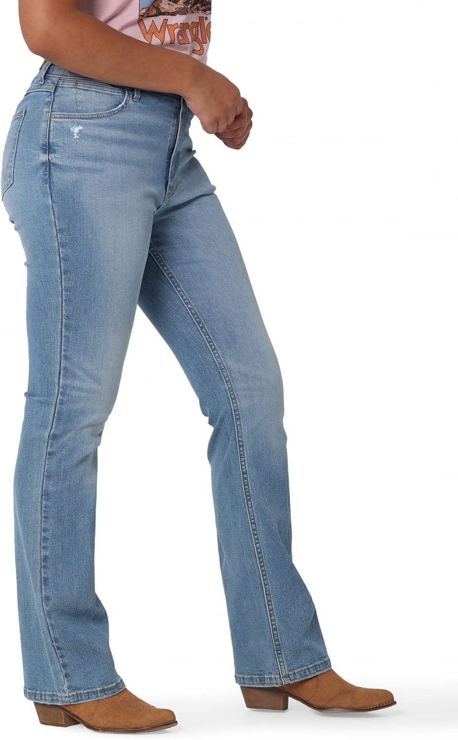 imageWrangler Womens Womens High Rise Bold Boot JeanLunar Moon