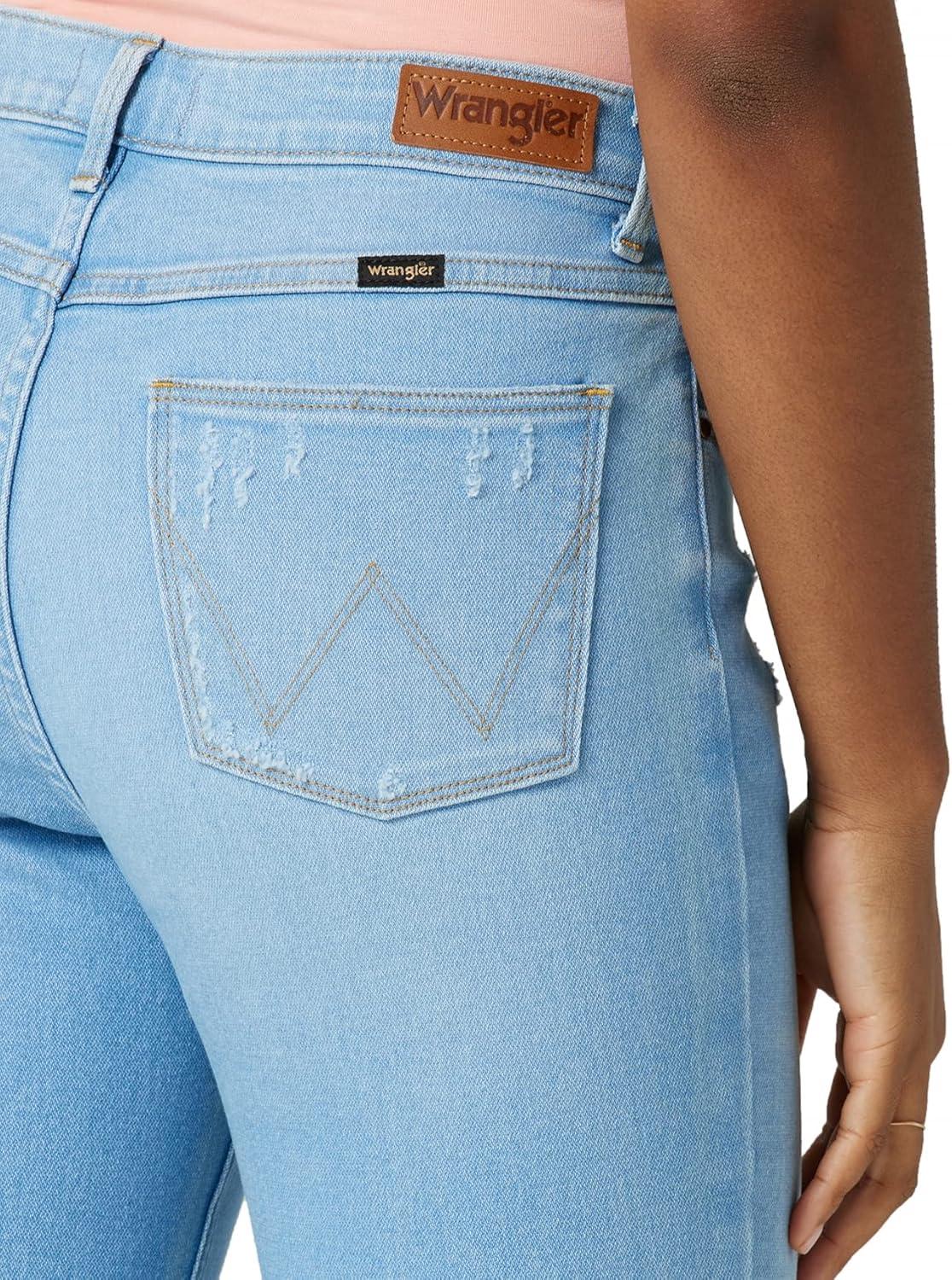 imageWrangler Womens Womens High Rise Bold Boot JeanSky Light