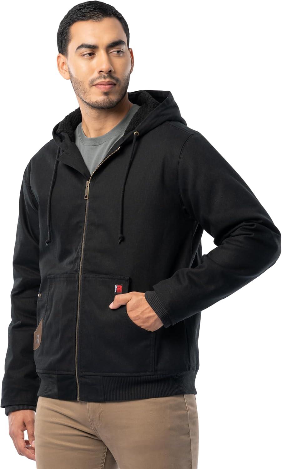 imageWrangler mens Duck Sherpa Lined Full Zip JacketBlack