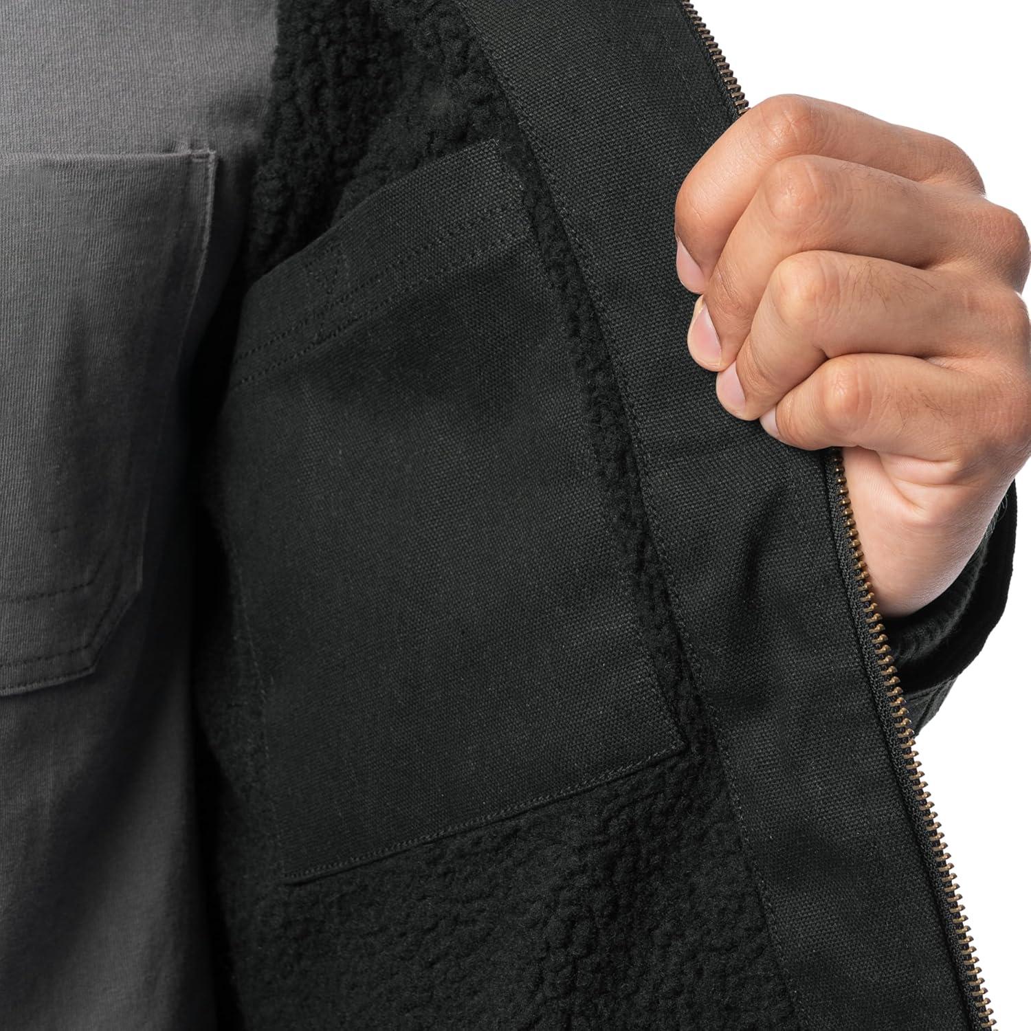 imageWrangler mens Duck Sherpa Lined Full Zip JacketBlack