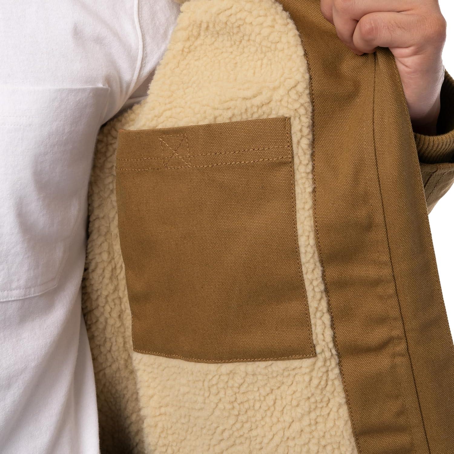 imageWrangler mens Duck Sherpa Lined Full Zip JacketDuck Brown