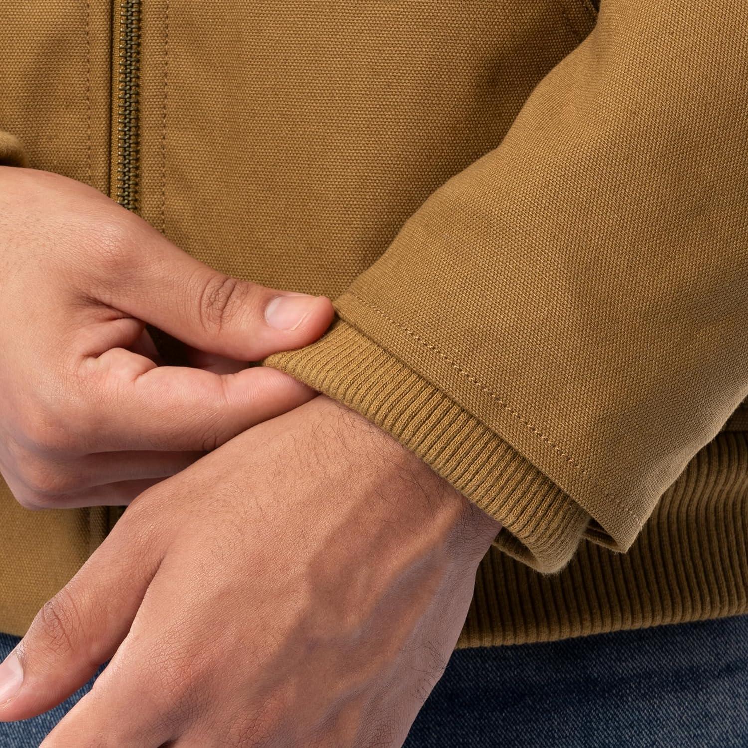 imageWrangler mens Duck Sherpa Lined Full Zip JacketDuck Brown