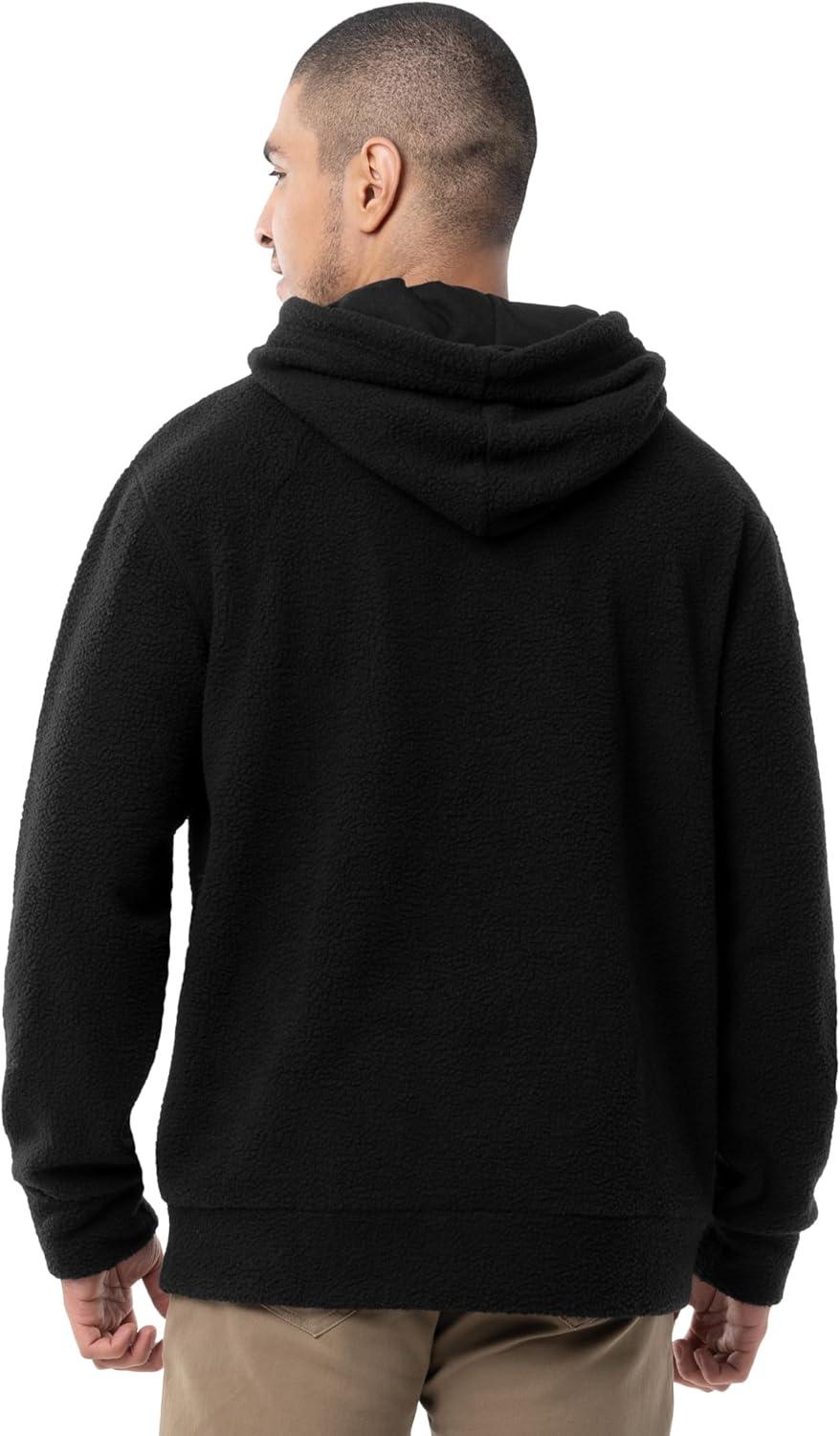 imageWrangler mens Sherpa Pullover HoodieBlack