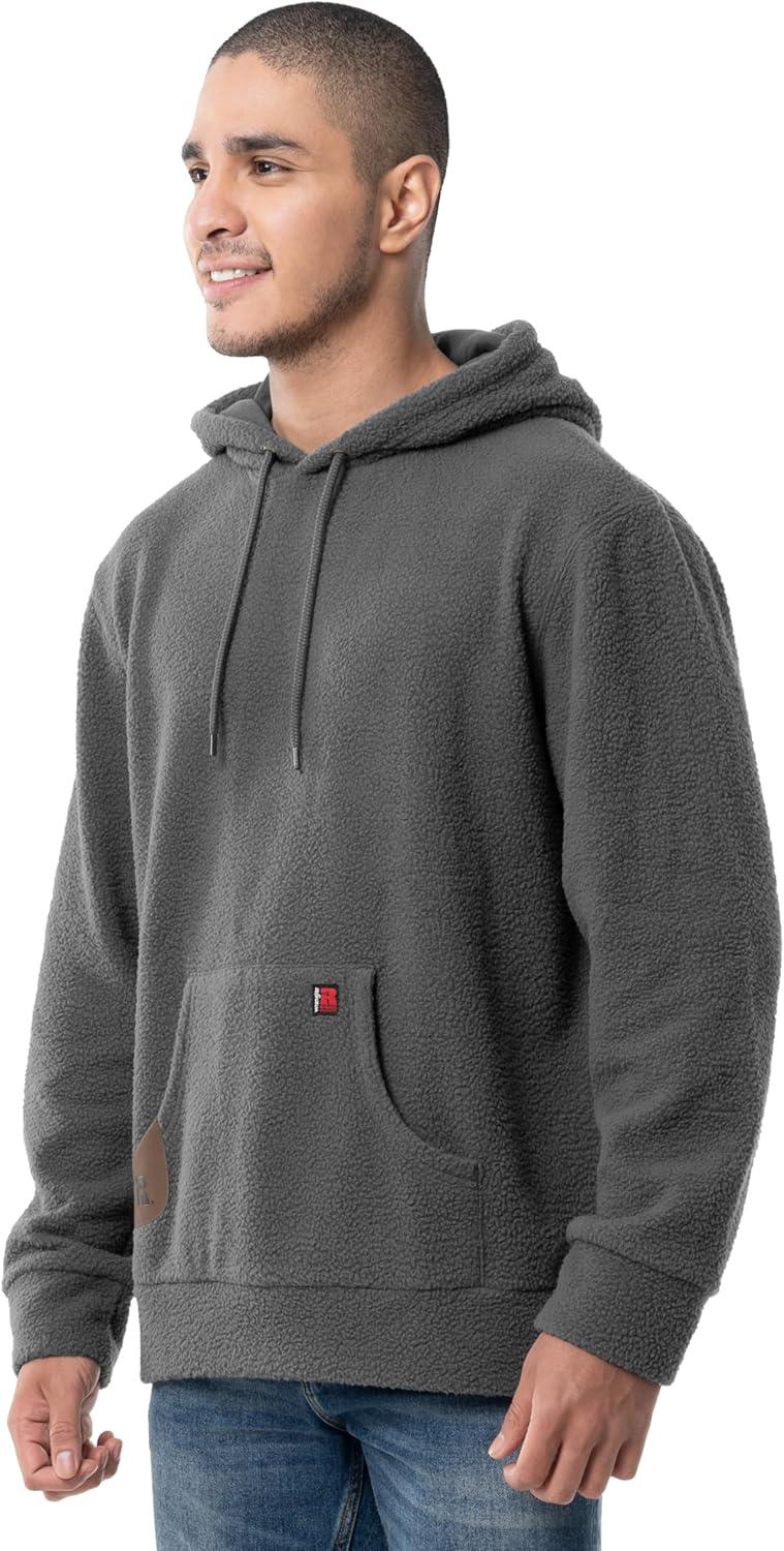 imageWrangler mens Sherpa Pullover HoodieCharcoal Grey