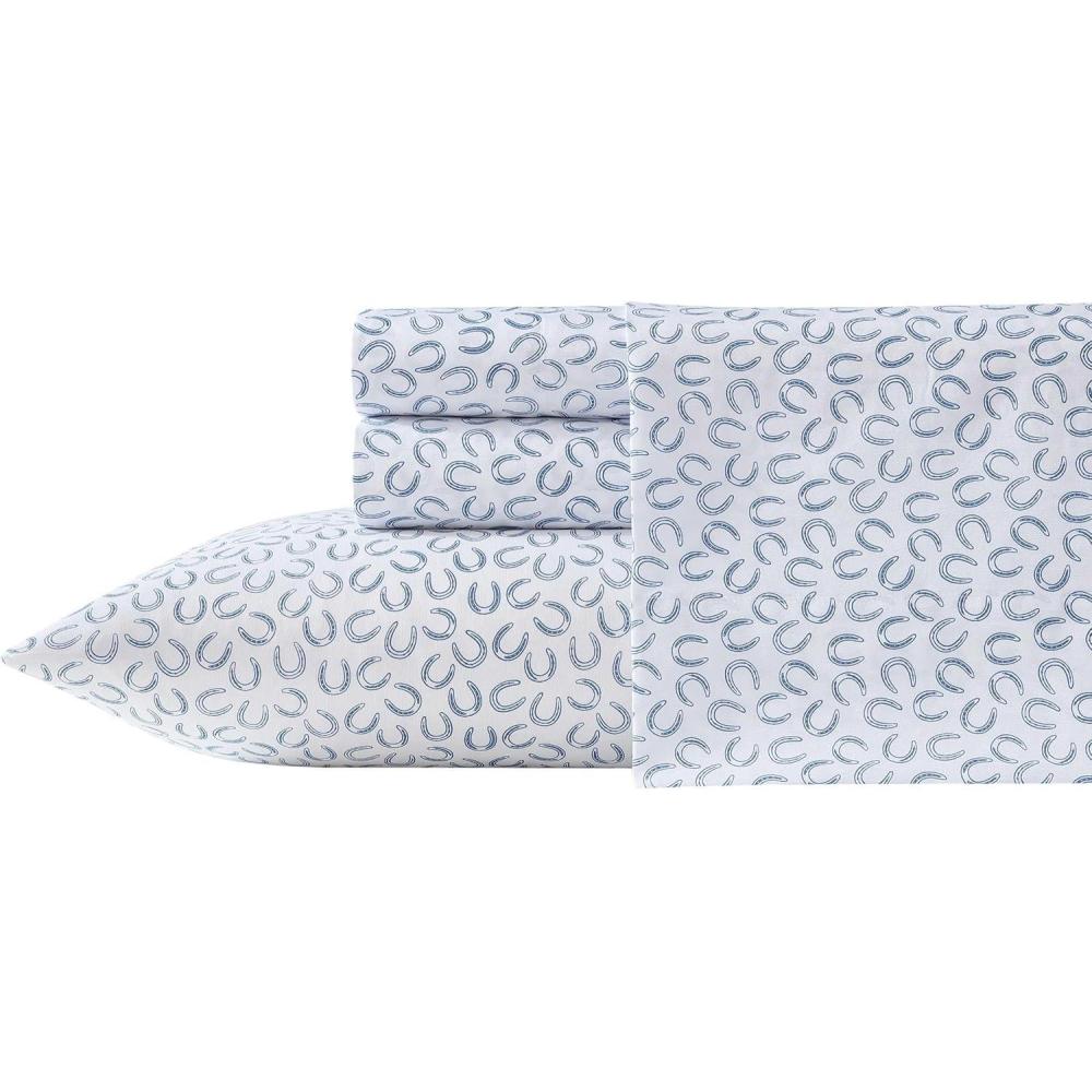 imageWrangler Twin Bed Sheets UltraSoft ampamp Lightweight Bedding with Matching Pillowcase Lightweight Bed Set for All Season Comfort OekoTex Certified Prairieland Paisley BlueHorseshoe Blue