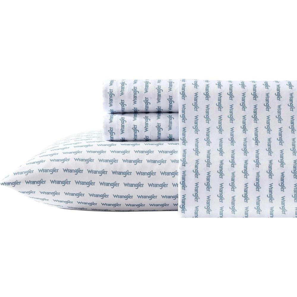 imageWrangler Twin Bed Sheets UltraSoft ampamp Lightweight Bedding with Matching Pillowcase Lightweight Bed Set for All Season Comfort OekoTex Certified Prairieland Paisley BlueStamped Logo Blue