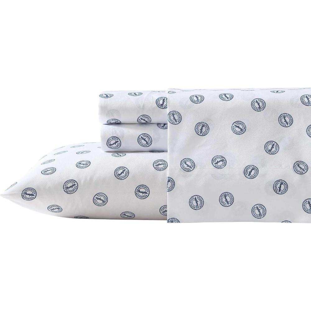 imageWrangler Twin Bed Sheets UltraSoft ampamp Lightweight Bedding with Matching Pillowcase Lightweight Bed Set for All Season Comfort OekoTex Certified Prairieland Paisley BlueTossed Button Blue