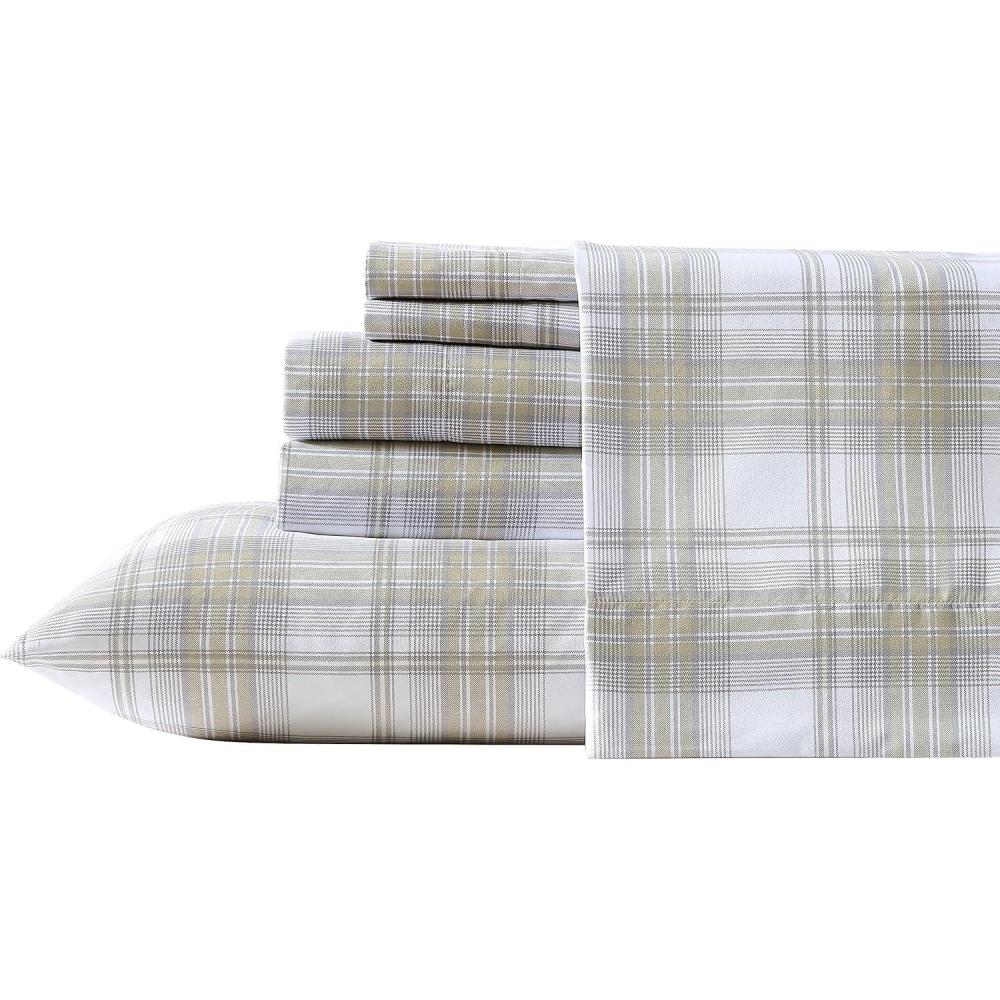 imageWrangler Twin Bed Sheets UltraSoft ampamp Lightweight Bedding with Matching Pillowcase Lightweight Bed Set for All Season Comfort OekoTex Certified Prairieland Paisley BlueDayton Valley Plaid Beige