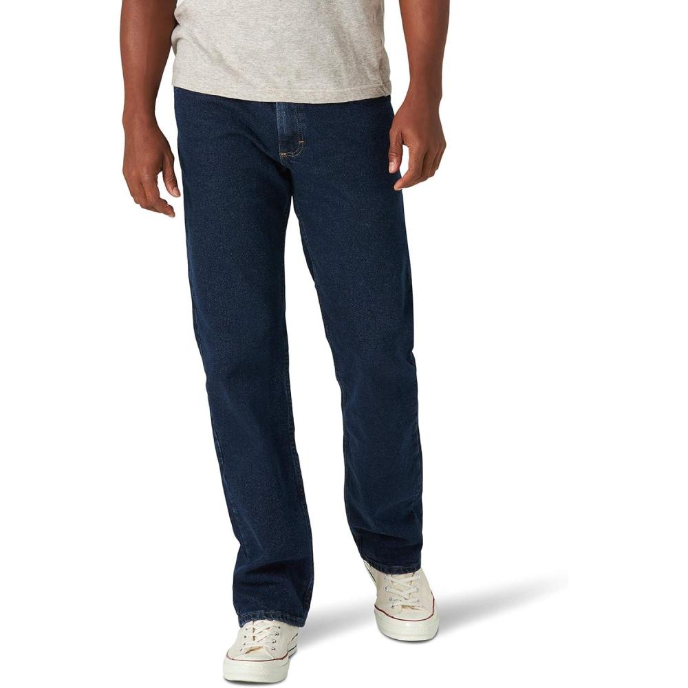 imageWrangler Authentics Mens Classic 5Pocket Regular Fit Flex JeanMidnight Flex