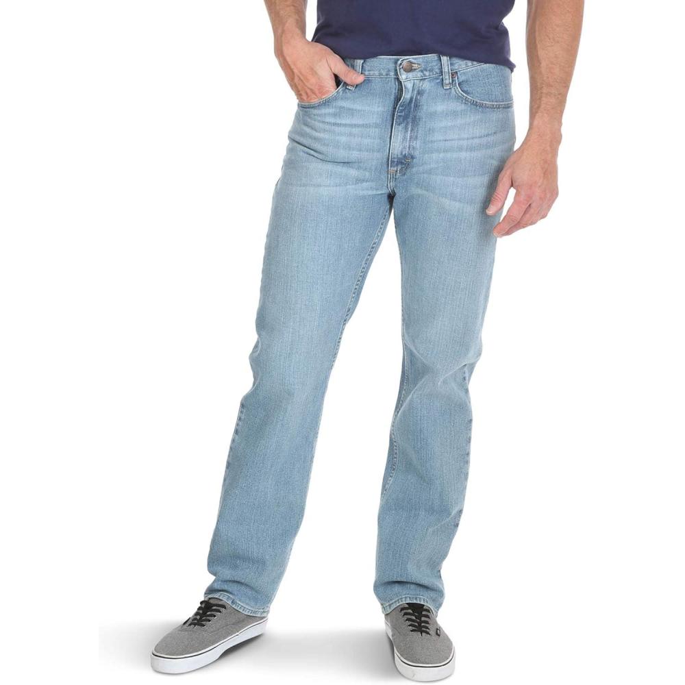 imageWrangler Authentics Mens Classic 5Pocket Regular Fit Flex JeanStonewash Flex
