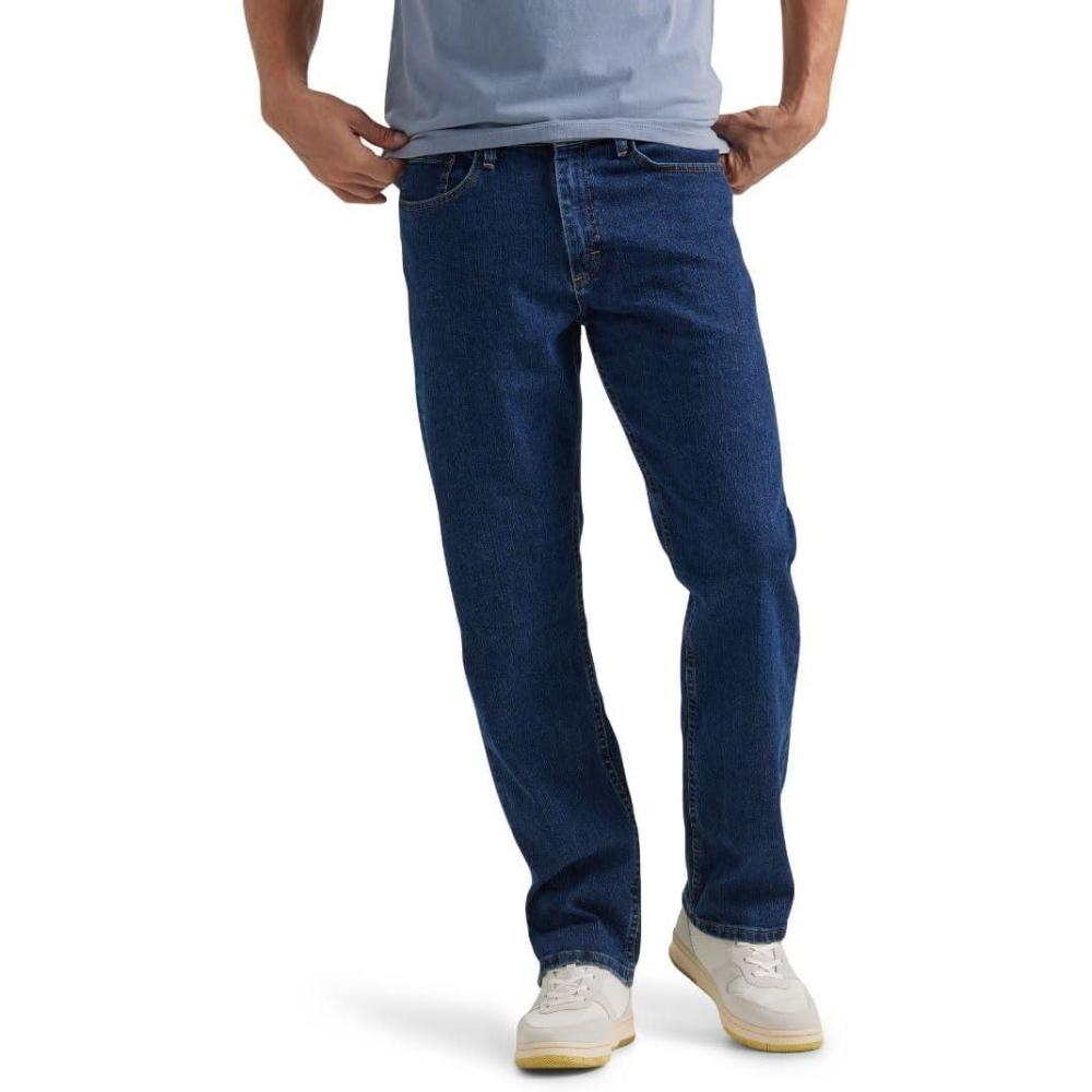 imageWrangler Authentics Mens Comfort Flex Waist Relaxed Fit JeanDark Stonewash