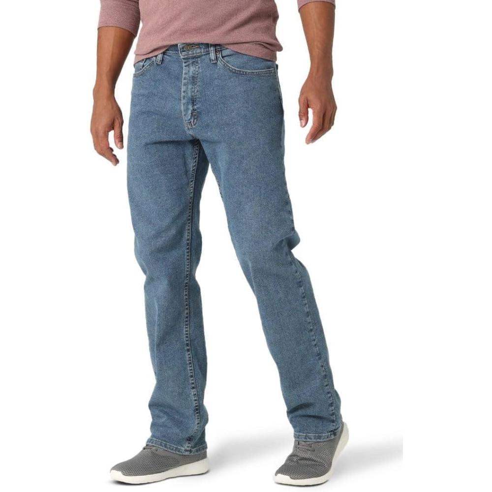imageWrangler Authentics Mens Comfort Flex Waist Relaxed Fit JeanLight Stonewash