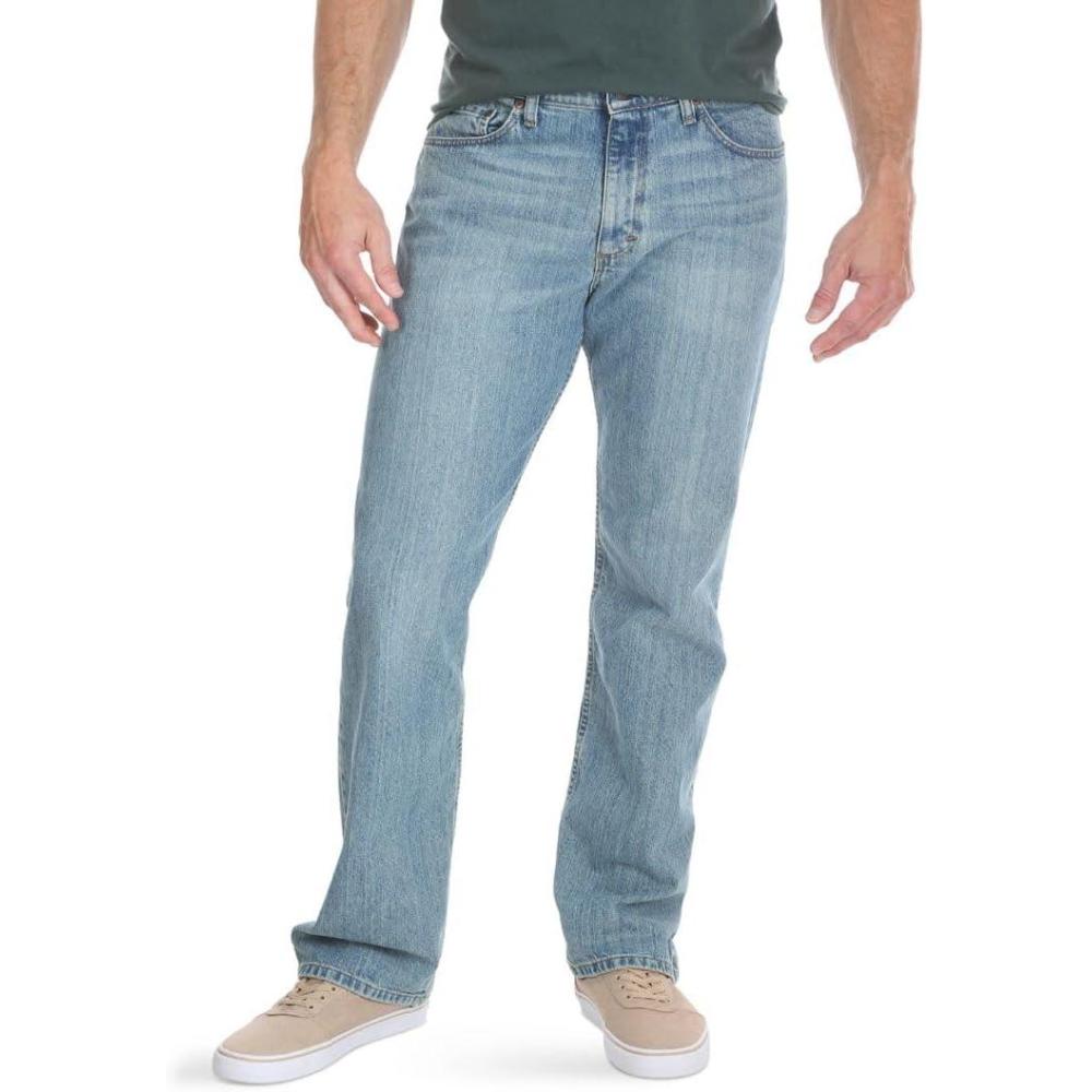imageWrangler Authentics Mens Regular Fit Comfort Flex Waist JeanChalk Blue