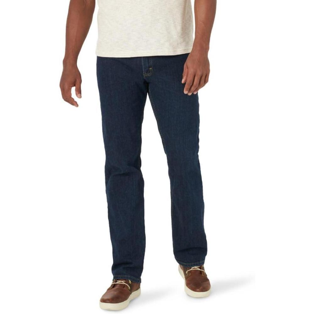 imageWrangler Authentics Mens Regular Fit Comfort Flex Waist JeanDark Indigo