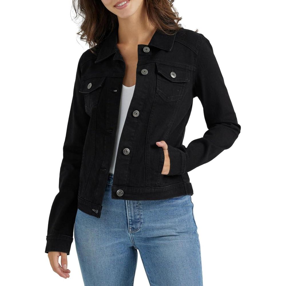 imageWrangler Authentics womens Stretch Denim JacketBlack