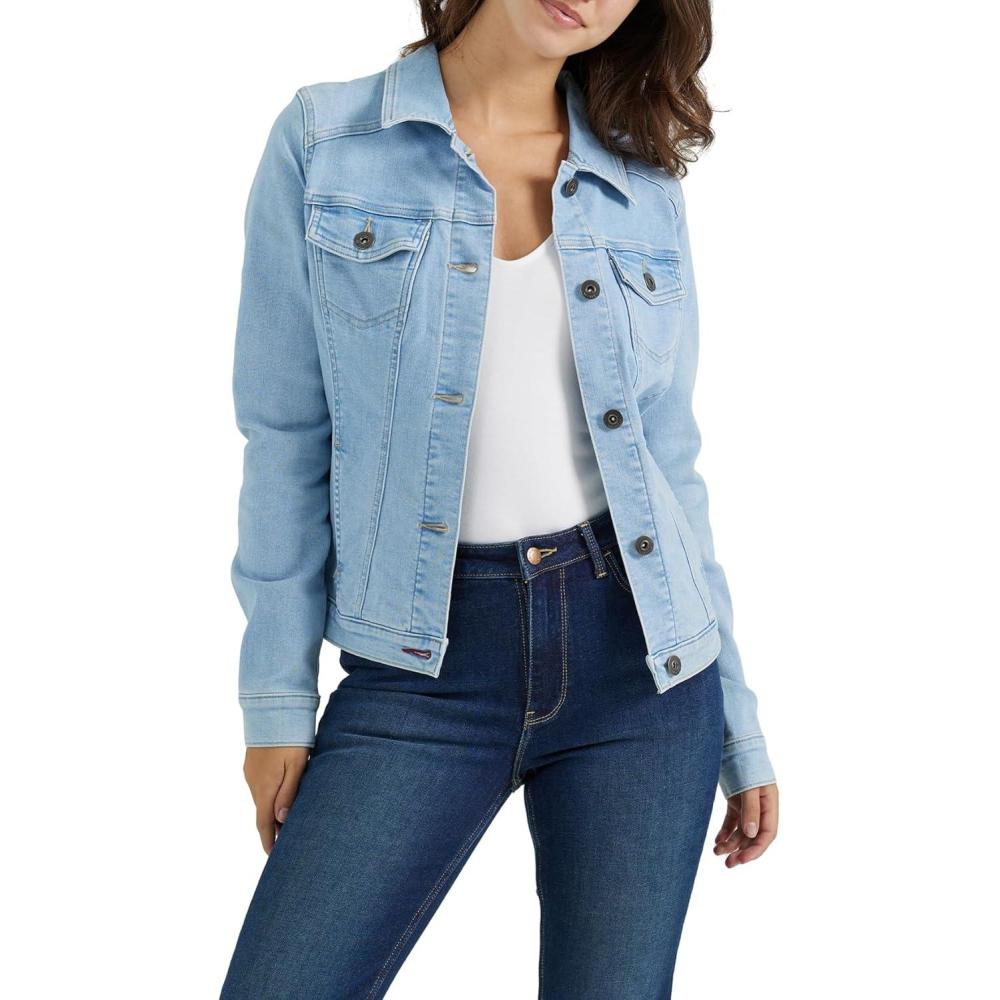 imageWrangler Authentics womens Stretch Denim JacketLight Wash