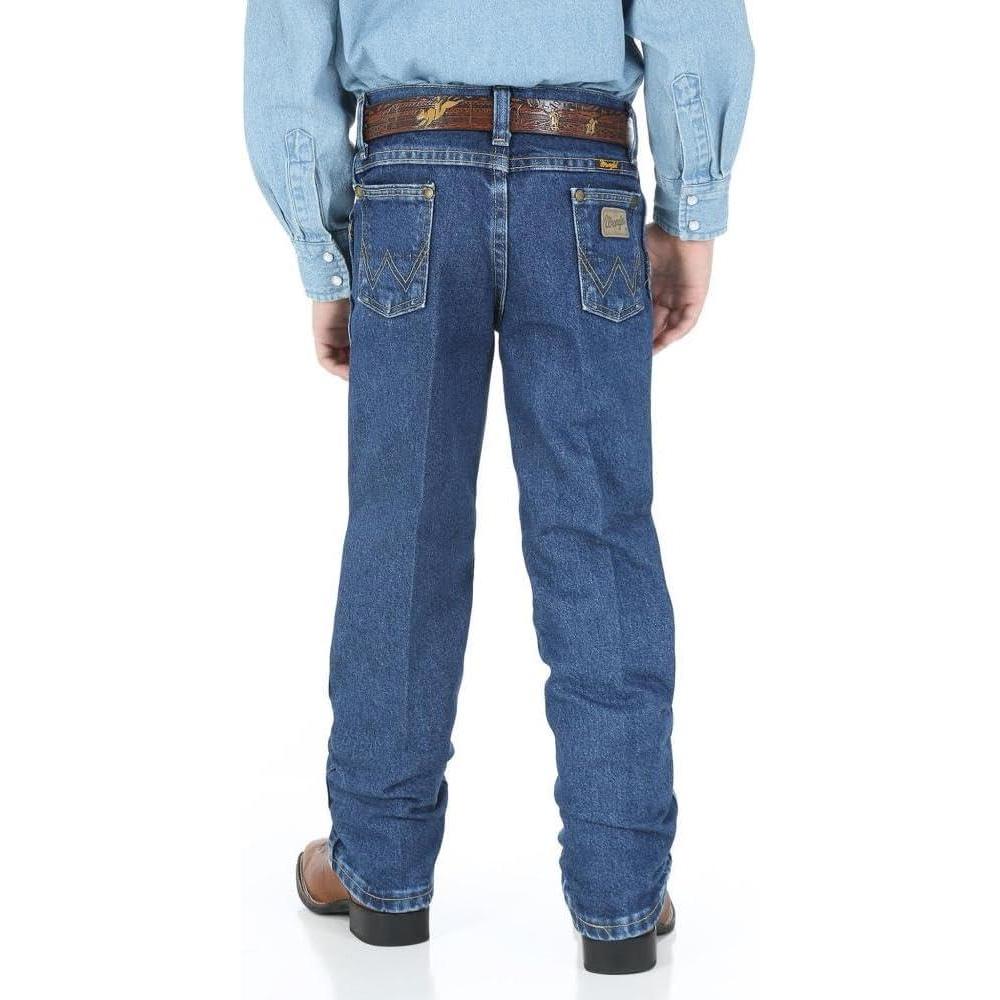 imageWrangler Boys George Strait Original Cowboy Cut JeansHeavy Denim Stone