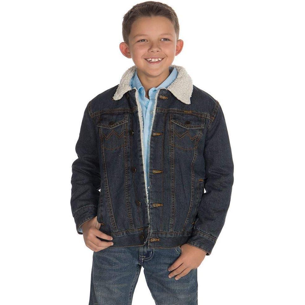 imageWrangler Boys Rustic Blue Sherpa Lined Jacket Rustic BlueBlue
