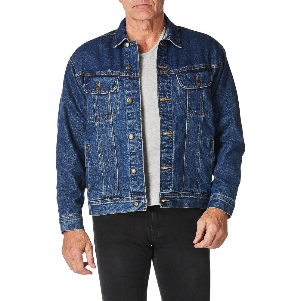 imageWrangler Flannel Lined Denim Jacket Antique Navy XXLarge
