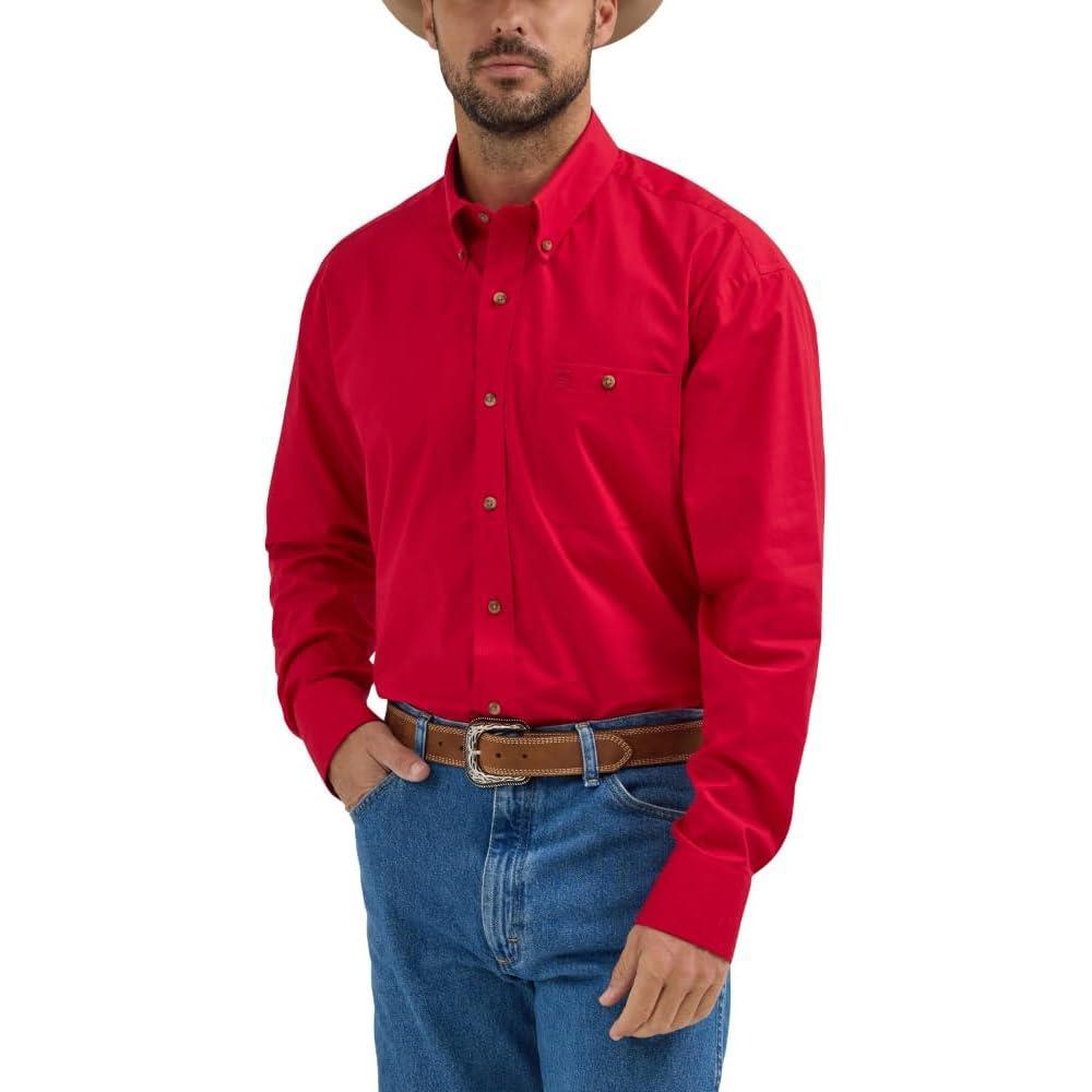 imageWrangler George Strait Solid Black Button Down ShirtRed