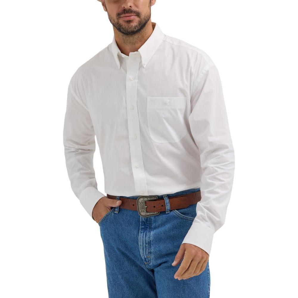 imageWrangler George Strait Solid Black Button Down ShirtWhite