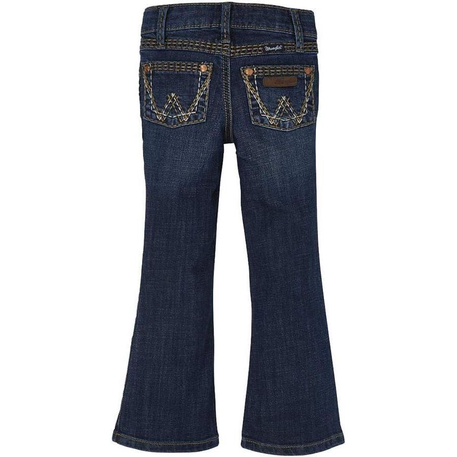 imageWrangler Girls Dark Wash Medium Blue Boot Cut JeansDenver