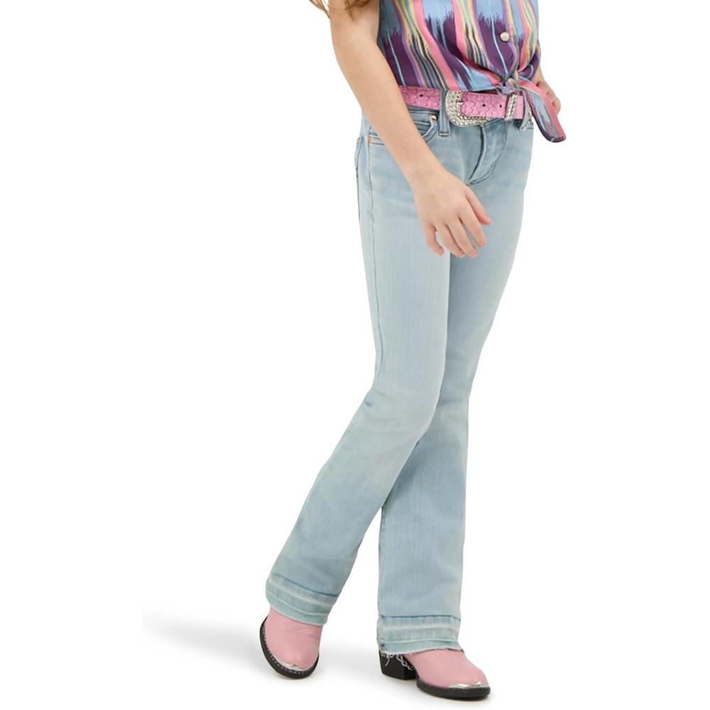 imageWrangler Lainey Wilson Girls Boot Hugger JeansBleach Blue Wash