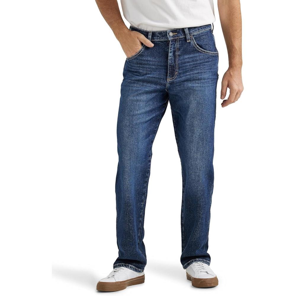 imageWrangler Mens FreetoStretch Relaxed Fit JeanDark Indigo
