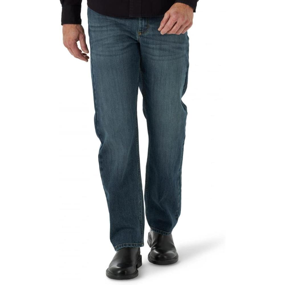imageWrangler Mens FreetoStretch Relaxed Fit JeanMarine