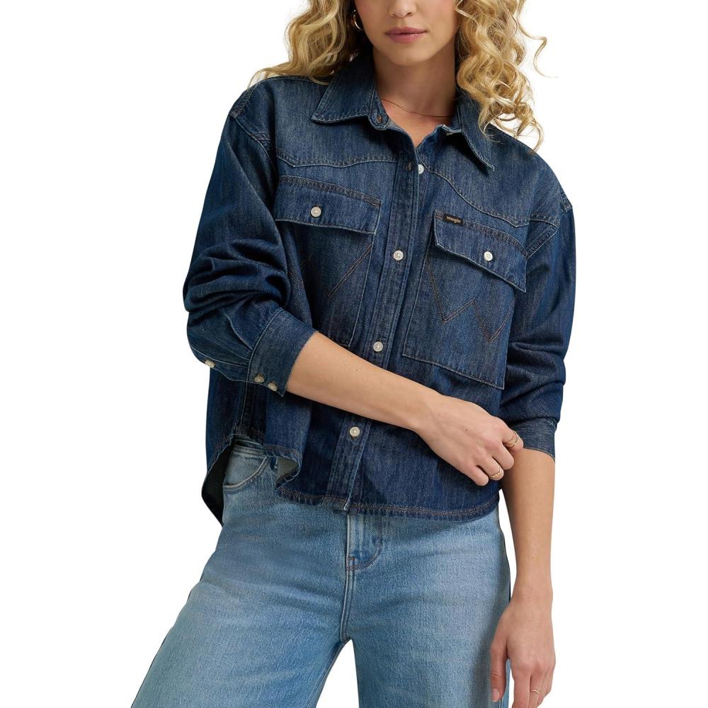 imageWrangler Womens Boxy Denim ShirtIcon