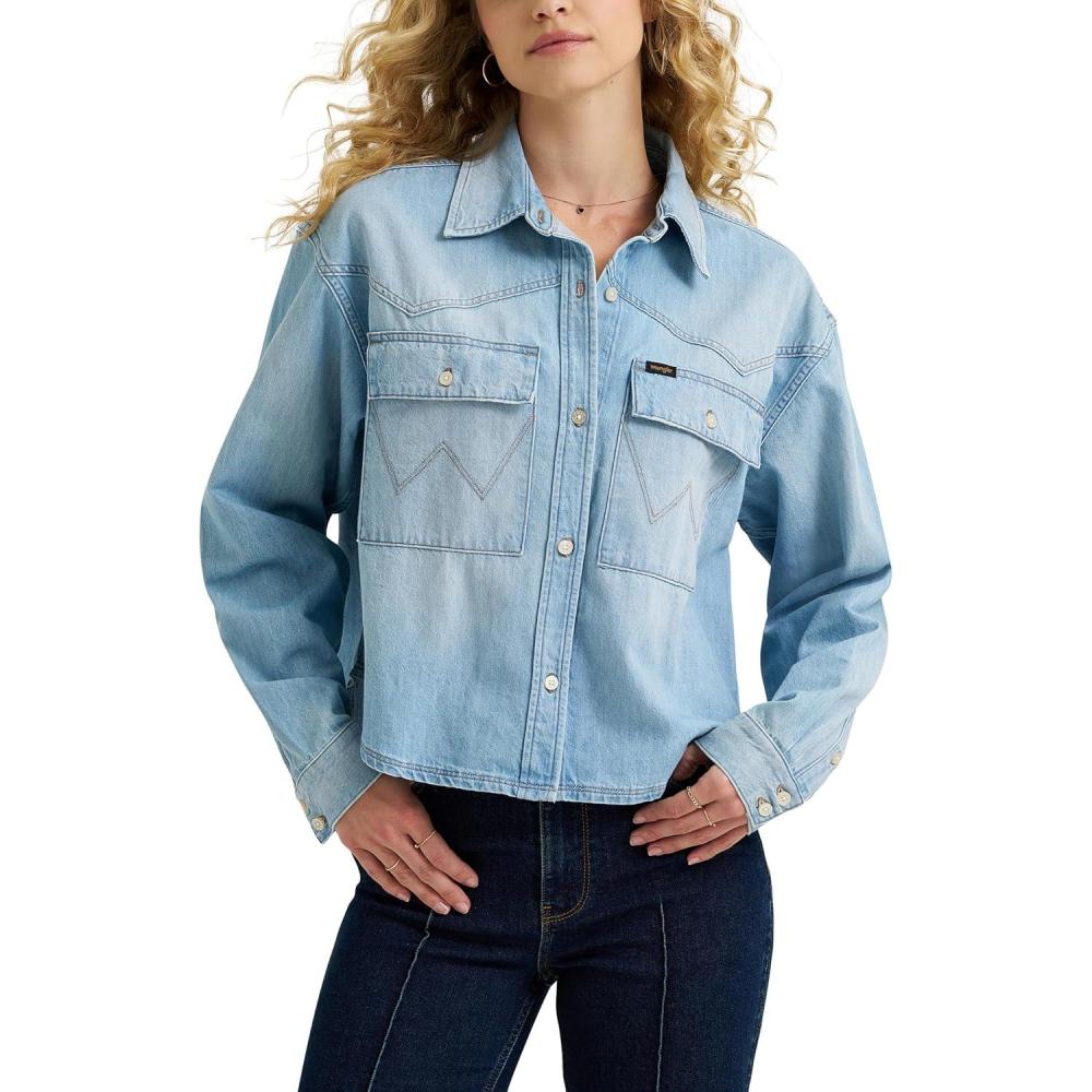 imageWrangler Womens Boxy Denim ShirtMisty