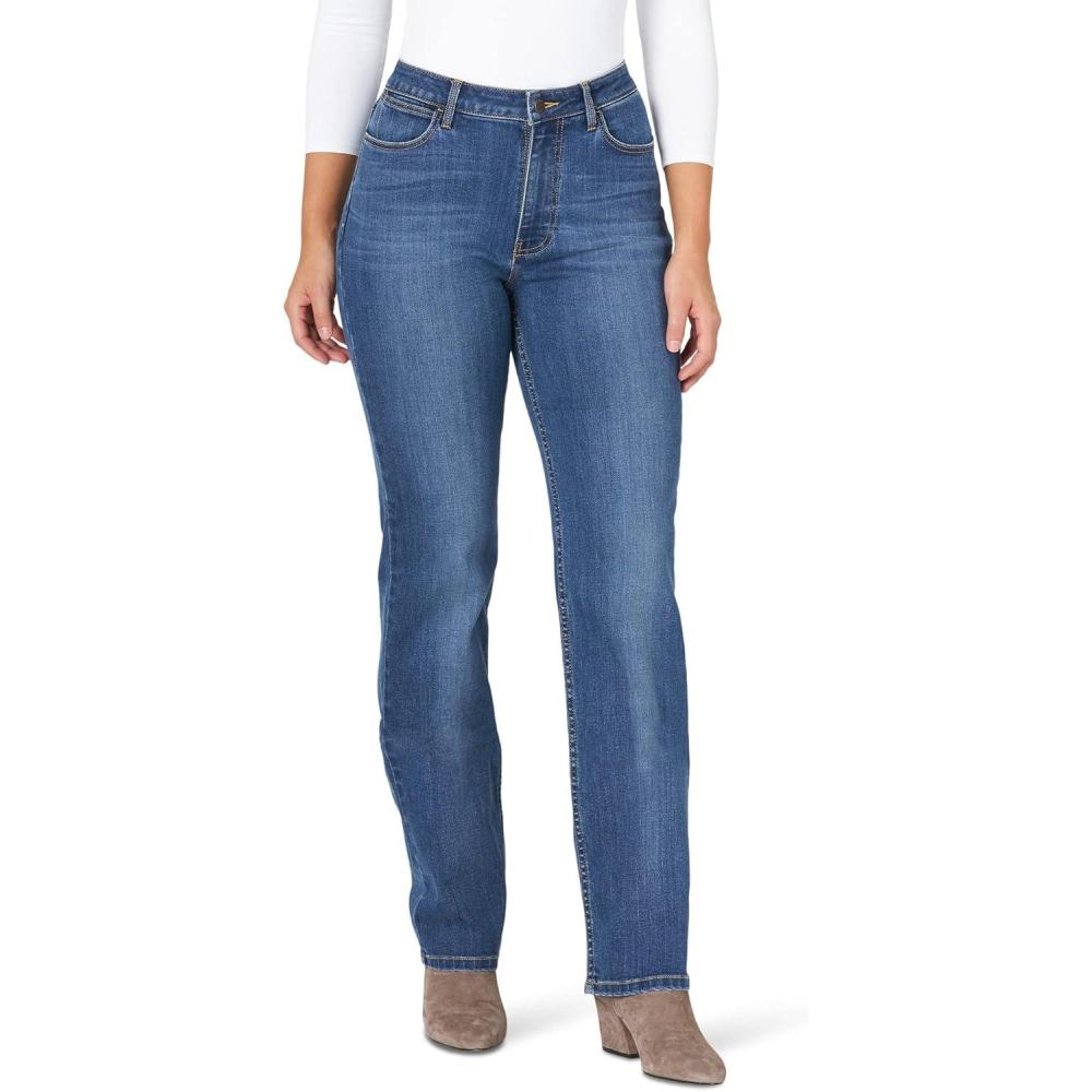 imageWrangler Womens High Rise True Straight Fit JeanHudson