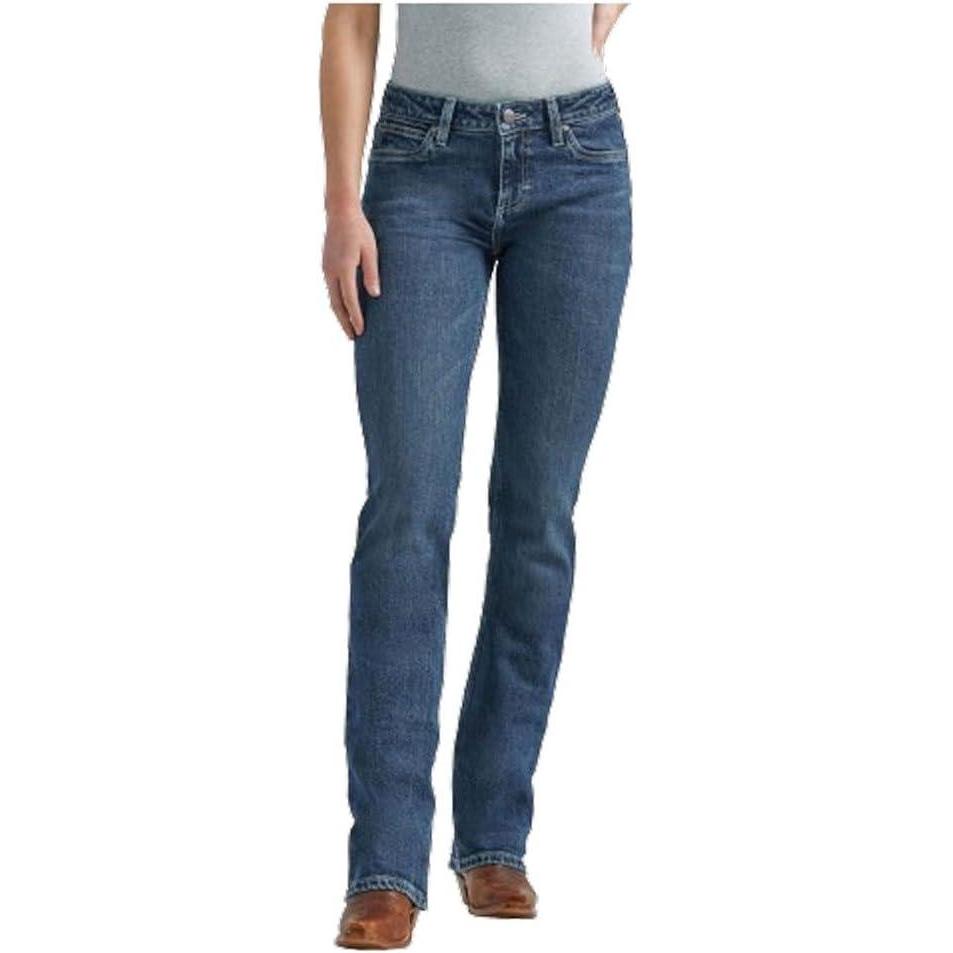 imageWrangler Womens Premium Patch Mae Sits Above Hip JeanBrown