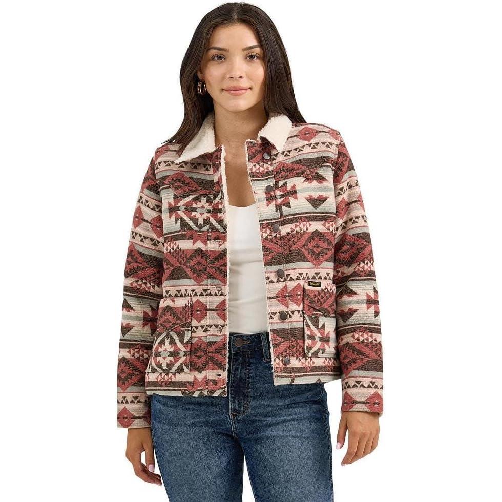 imageWrangler Womens Sherpa Lined Jacquard Shacket