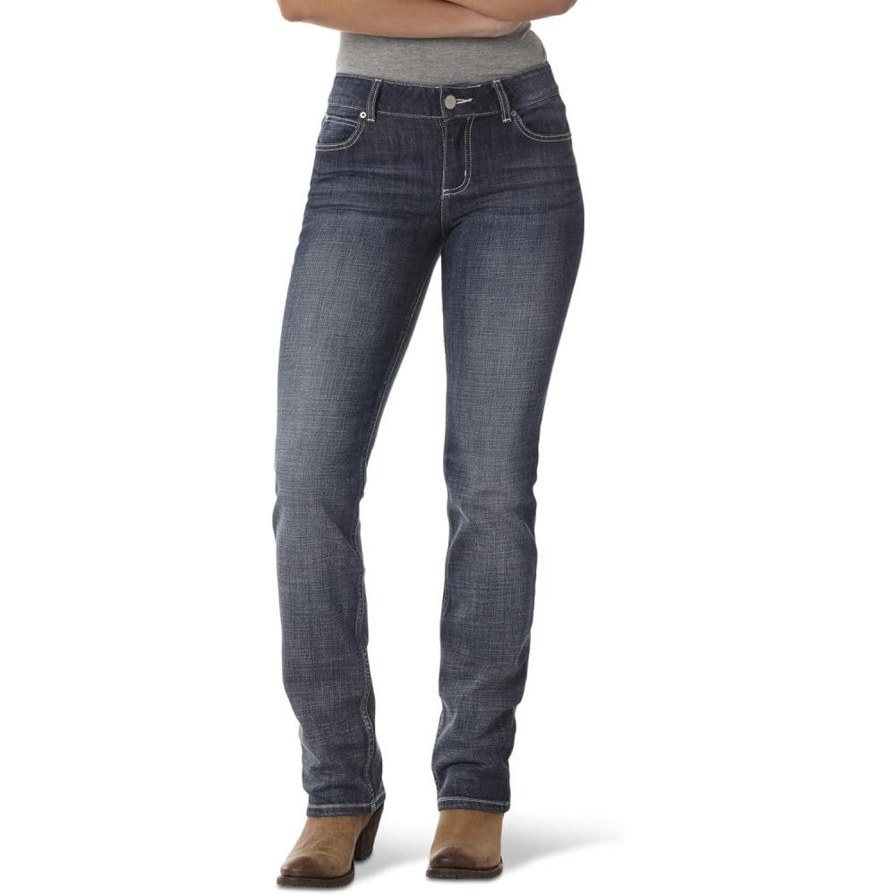imageWrangler Womens Straight Leg JeansDark Indigo