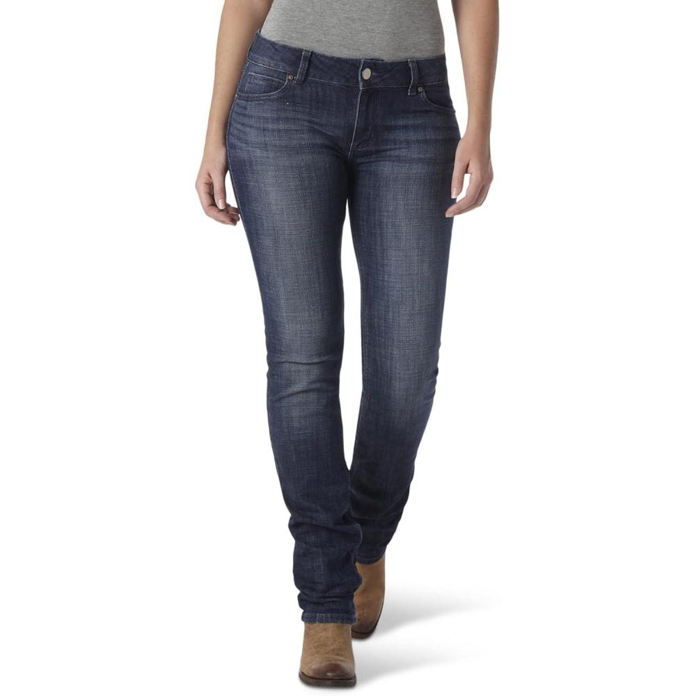 imageWrangler Womens Straight Leg JeansDark Stone